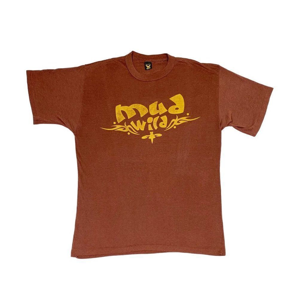 Vintage Mud Wild T-Shirt Brown XL Mudding Jeep Truck Off Road Single Stitch
